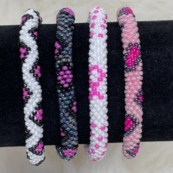 ALL PROFITS TO CHARITY! Bracelets Hand Crocheted in Nepal (set of 4) #683 - Picture 1 of 5